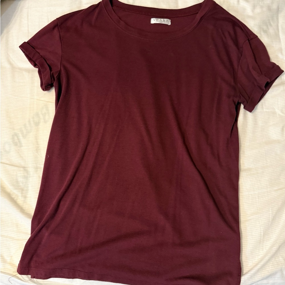 Maroon short sleeve top